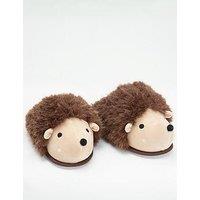 Boux Avenue Hedgehog Plush Mule - Chocolate Brown