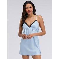 Boux Avenue Kaya Satin Chemise - Blue Mix