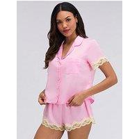 Boux Avenue Boux Avenue Amelia Satin Short Pyjama Set - Pink Mix