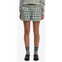 Superdry Cotton Check Elastic Shorts - Green