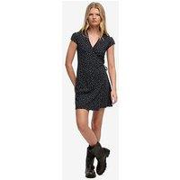 Superdry Athletic Essential Wrap Dress - Navy Ditsy