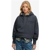 Superdry Luxe Casual Embroidered Relaxed Hoodie - Navy