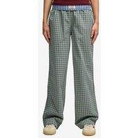Superdry Mini Check Cotton Trousers - Montauk Green Check
