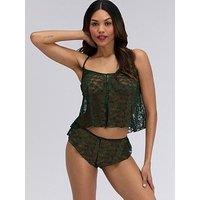 Boux Avenue Veronique Lace Cami Set - Green