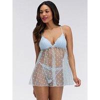 Boux Avenue Delilah Embroidered Babydoll - Light Blue
