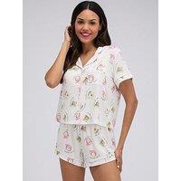 Boux Avenue Matcha Modal Short Pj Set - Ivory Mix