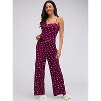 Boux Avenue Bow Rib Cami Pyjama Set - Plum