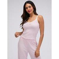 Boux Avenue Stripe Rib Cami Pyjama Set - Pink Mix