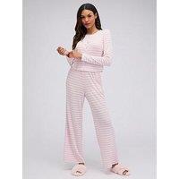 Boux Avenue Stripe Pointelle Co-Ord Pj Set - Pink Mix