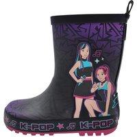 K Pop Girls K-Pop Geo Print Wellies - Black
