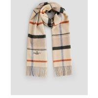 Hackett Mens London Check Soft-Touch Logo Scarf - Beige