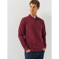 Hackett Heritage Small Logo Long Sleeve Polo Shirt - Burgundy