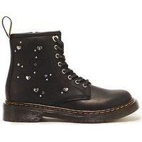 Dr Martens Junior 1460 Heart & Star Lace Boot - Black