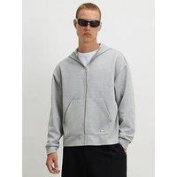 River Island Premium Oversized Fit Zipped Hoodie - Grey