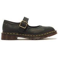 Dr Martens Mary Jane Flower Crazy Horse Leather Shoes - Black