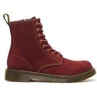 Dr Martens Youth 1460 8 Eye Nubuck Boot - Cherry Red