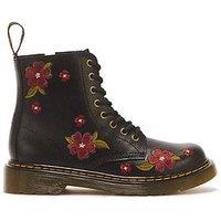 Dr Martens Junior 1460 Floral Lace Boot - Black