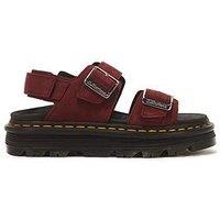 Dr Martens Zebzag Nubuck Platform Sandals - Cherry Red