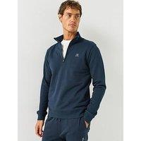 Hackett Heritage H Small Logo Half Zip Sweatshirt - Navy