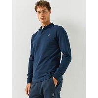 Hackett Heritage H Small Logo Longsleeve Polo Shirt - Navy