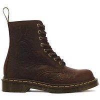 Dr Martens 1460 Pascal Emboss Floral 8 Eye Boot - Brown