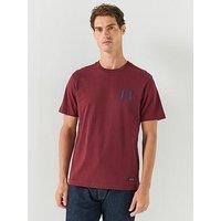 Hackett Men'S Classic Fit Back Graphic Crew Neck T-Shirt - Dark Red