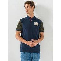 Hackett Heritage Contrast Sleeve Polo Shirt - Navy
