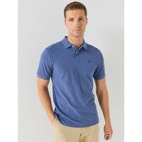 Hackett Mens Cotton Pique Logo Polo Shirt - Blue