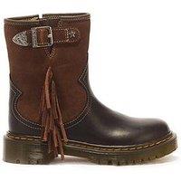 Dr Martens Junior Genaya Rodeo Rigger Boot - Dark Brown
