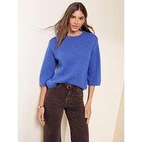 Friends Like These Women'S Saddle Seam Knitted Jumper - Blue