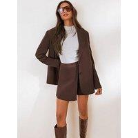 Friends Like These Purple Fig Oversized Boyfriend Blazer