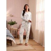 Laura Ashley Women'S Toile Delight Jersey Pyjama Set - Blue/White