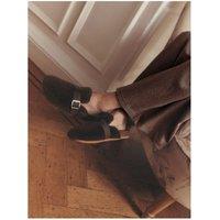 Laura Ashley Chocolate Brown Faux Fur Footbed Slippers