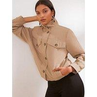 Friends Like These Neutral Lightweight Funnel Neck Jacket