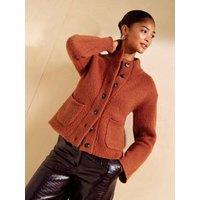 Friends Like These Burnt Orange Knitted Bomber Cardigan