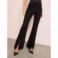 Friends Like These Black Sculpting Stretch Split Flare Trousers