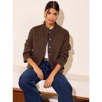 Friends Like These Neutral Knitted Bomber Cardigan