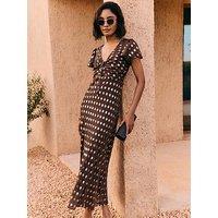 Friends Like These Chocolate Brown Flutter Sleeve Midi Dress