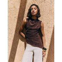 Friends Like These Faux Suede Sleeveless Top - Red