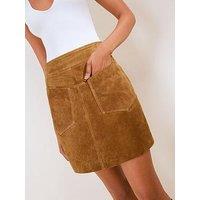 Friends Like These Tan Brown Real Suede Mini Skirt