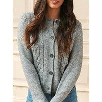 Laura Ashley Grey Cable Knit Cardigan