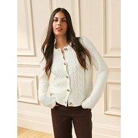 Laura Ashley Cream Cable Knit Cardigan