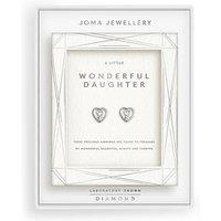 Joma Jewellery Laboratory Grown Diamond A Little Earrings | Wonderful Daughter | Silver Plated | Stud Earrings