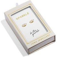 Joma Jewellery Moments To Shine Sparkle Stud Earrings - Gold Plated