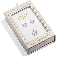Joma Jewellery Moments To Shine Happy Heart Stud Earringsn - Silver-Plated