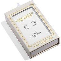 Joma Jewellery Moments To Shine Love You To The Moon Stud Earrings - Silver-Plated