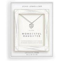 Joma Jewellery Laboratory Grown Diamond Necklace A Little | Wonderful Daughter | Silver Plated | Necklace | 46Cm + 5Cm Extender
