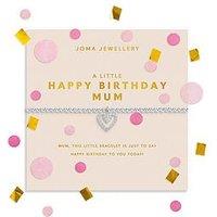 Joma Jewellery Confetti A Little Happy Birthday Mum Bracelet - Silver-Plated