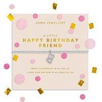 Joma Jewellery Confetti A Little Happy Birthday Friend Bracelet - Silver-Plated
