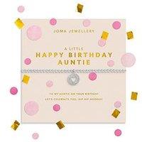 Joma Jewellery Confetti A Little Happy Birthday Auntie Bracelet - Silver-Plated